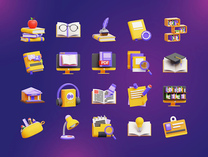 design custom 3d UI icons for apps, websites, and dashboards