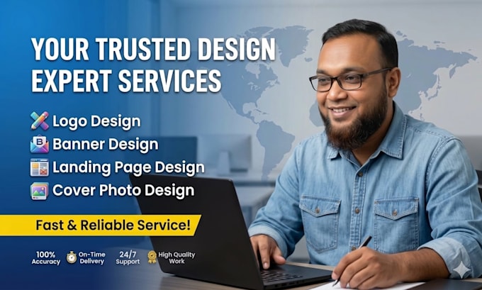 design professional logo, banner, landing page and cover photo