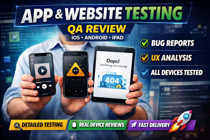 do app testing website testing qa review on ipad iphone and android
