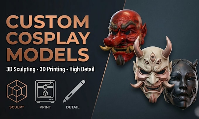 Design 3d mask, 3d helmet, custom mask, cosplay armor, props for 3d ...