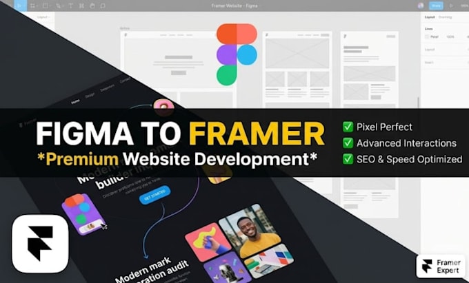 create a responsive ai framer website design or figma to framer landing page