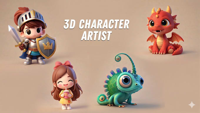 create cute 3d cartoon character models