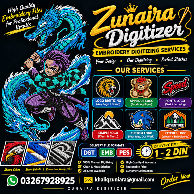 provide professional embroidery digitizing service