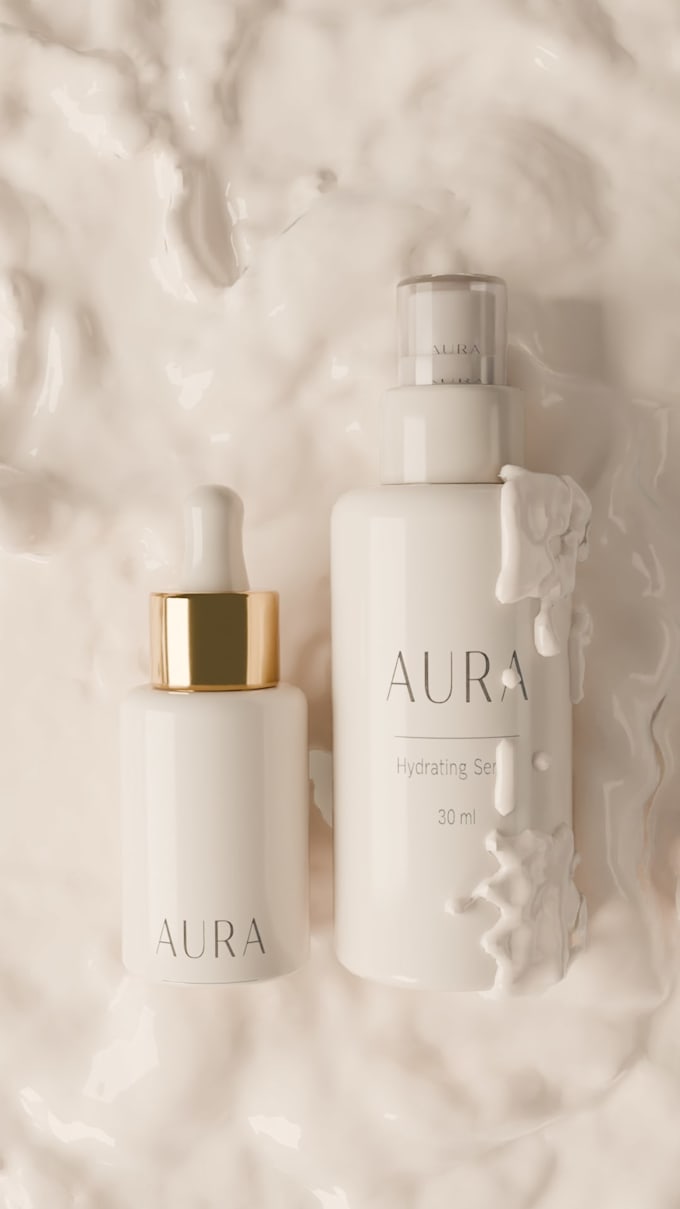 create 3d cosmetic product renders for skincare brands