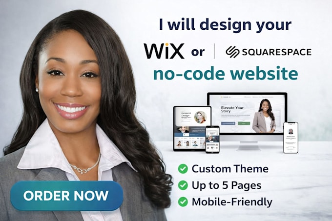 design your wix or squarespace no code website