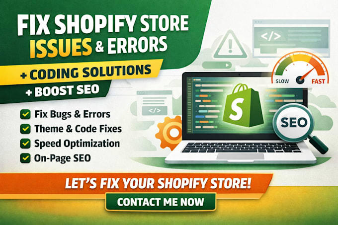 fix shopify store issues error solutions undefined coding developer seo website