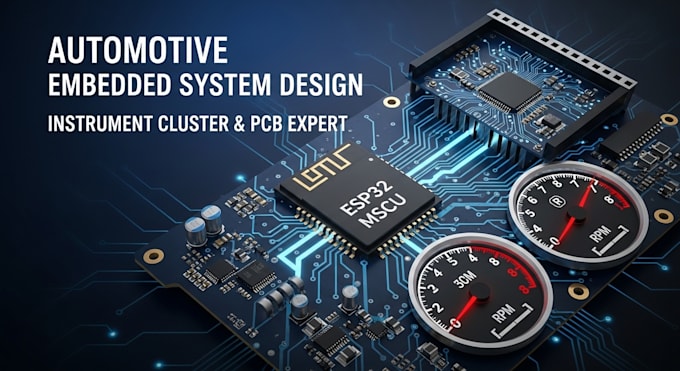 automotive digital instrument cluster pcbs embedded system esp32 speedometer rpm