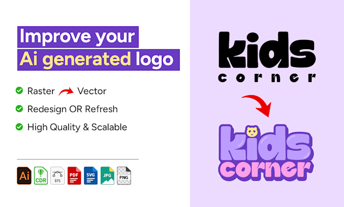 ai design to professional vector design, recreate and redesign your logo