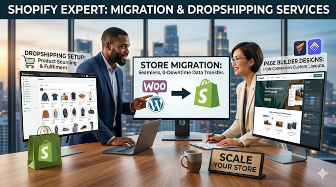 setup a shopify store, ecommerce development, wordpress to shopify migration