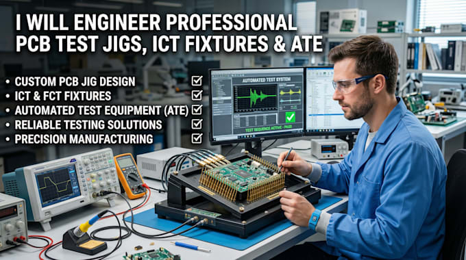 engineer pcb test jig, ict fixture and automated test equipment for electronics