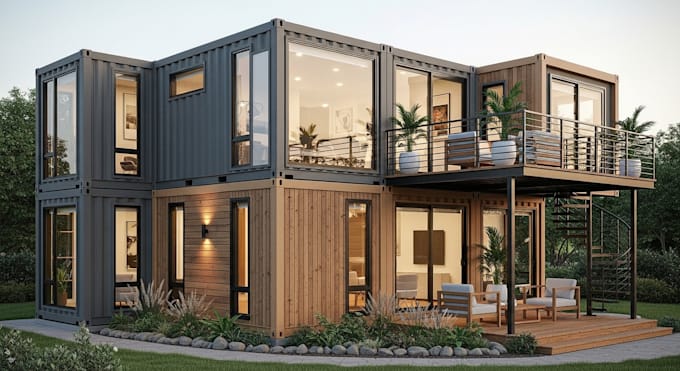 Create high quality 3d container building and contain home design by ...