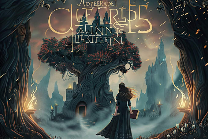 create illustrated fairytale book cover