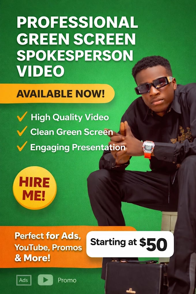 record a professional green screen spokesperson video