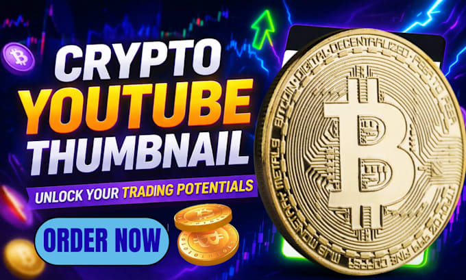 design crypto trading youtube thumbnail for you