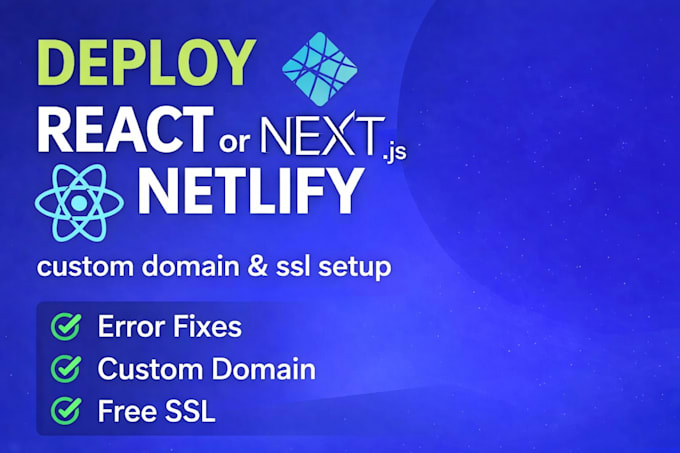 deploy your react or nextjs website on netlify with domain and SSL setup