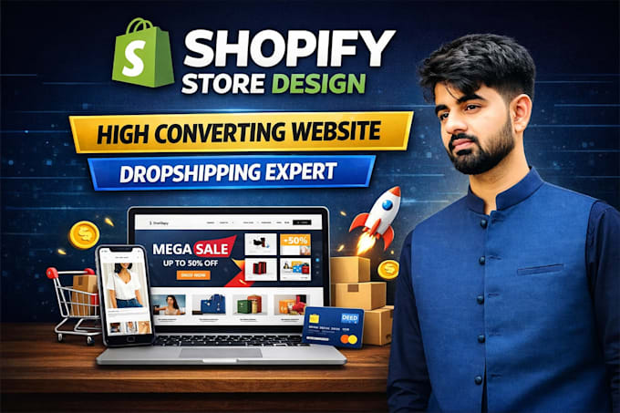 redesign shopify store, website or drop shipping store
