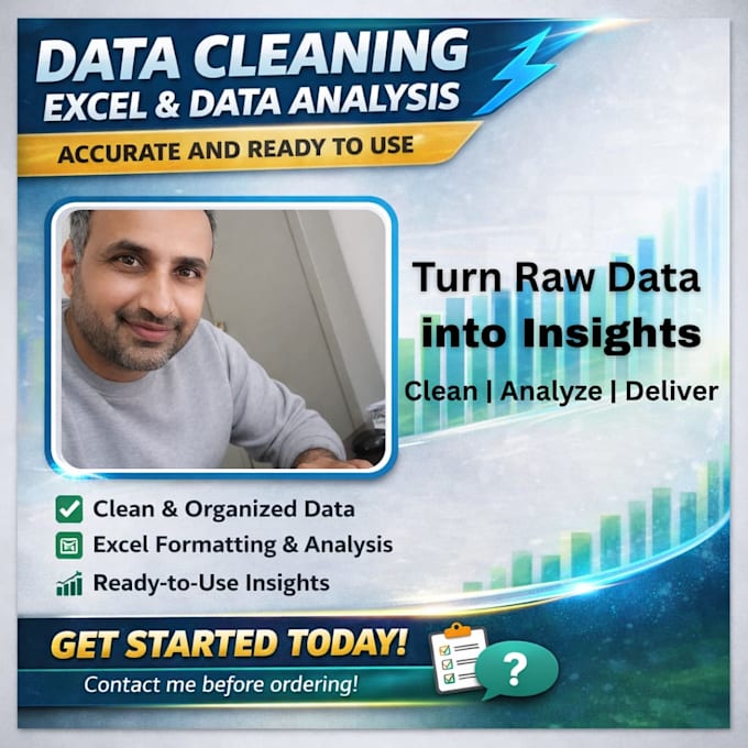 do data cleaning, excel and data analysis fast and accurate