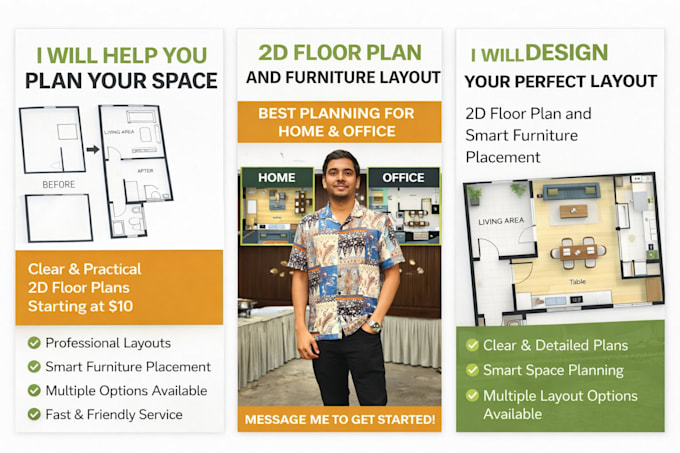 design 2d custom floor plan with smart space planning