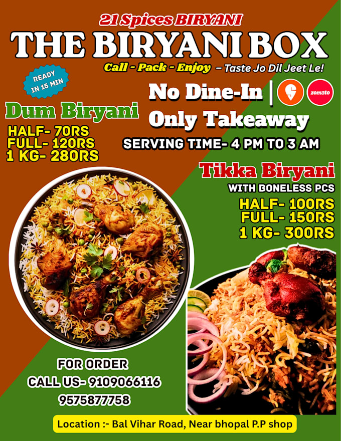 do design for indian restaurant like banner poster design