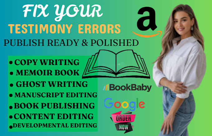 proofread and polish faith based testimonies for publishing
