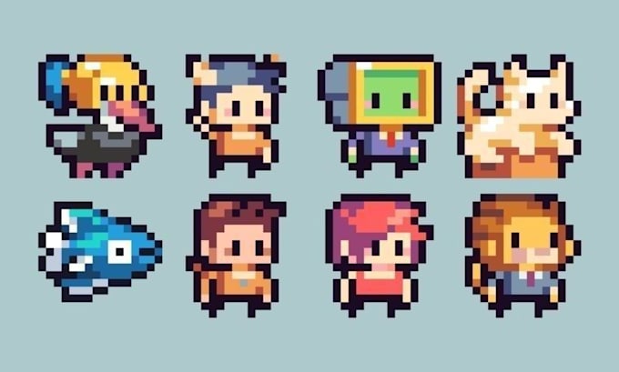 Create pixel art character animation sprite sheet 2d pixel art sprite ...