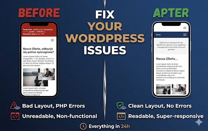 fix wordpress CSS, HTML, and PHP bugs quickly