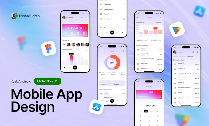 Design modern mobile app ui ux for ios and android in figma by Minhaj_r ...