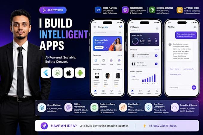 develop an ai mobile app using flutter openai API and nodejs backend