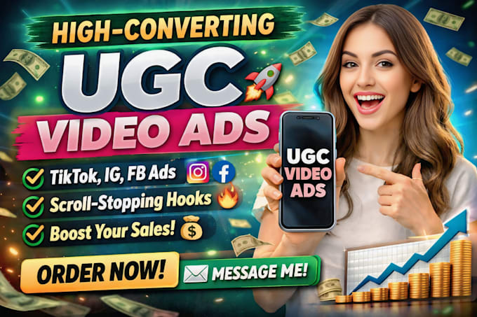 Create high converting ugc video ads for tiktok, facebook and instagram ...