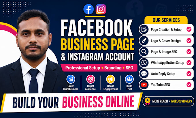setup facebook business page and instagram account