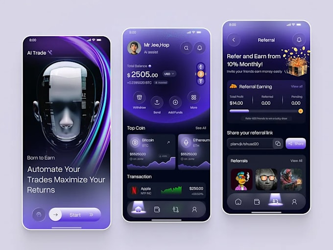 create earning app, earning website, earning bot for passive income