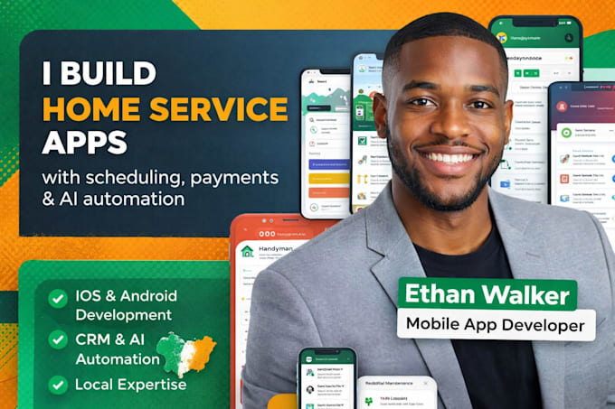 develop on demand handyman app, home service, multiservice provider mobile app