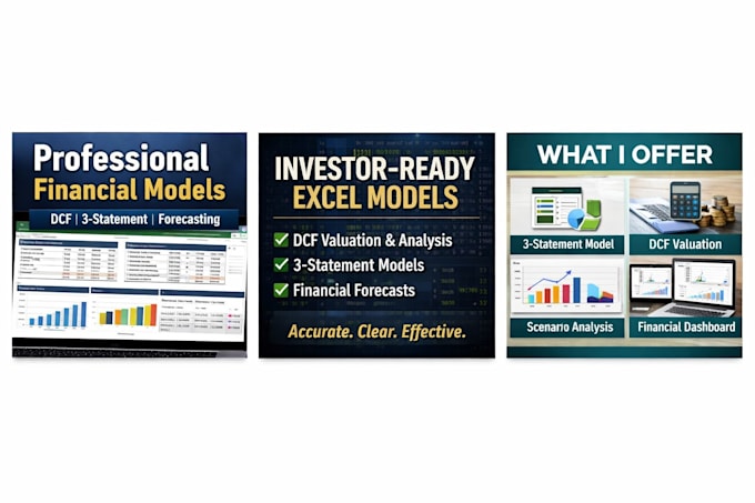 build a professional financial model, dcf valuation and 3 statement model