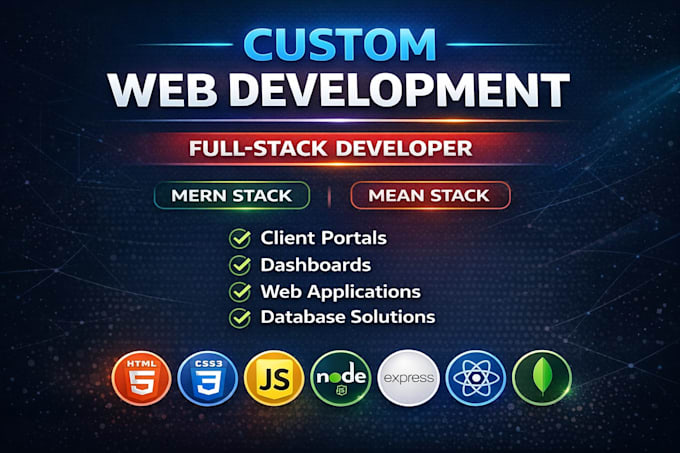develop a custom web application or full stack website
