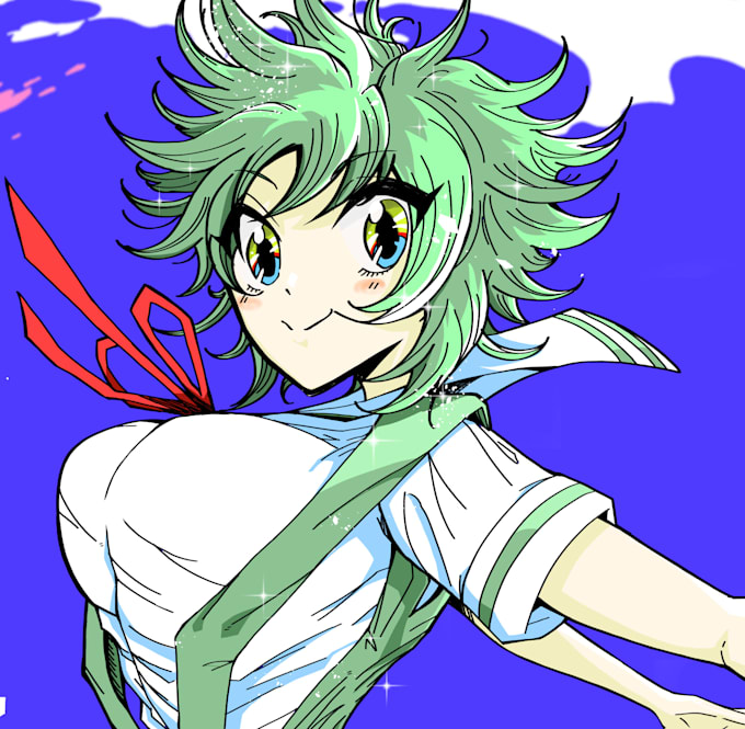 draw a cute hand drawn anime bust up icons