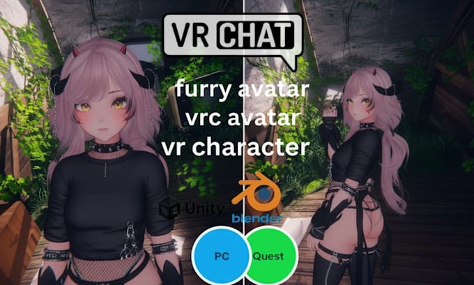 custom vrc avatar vr character furry vrchat avatar nsfw 3d model commission