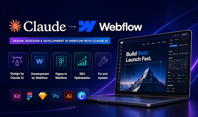 design, redesign, and develop a webflow website using claude ai, webflow