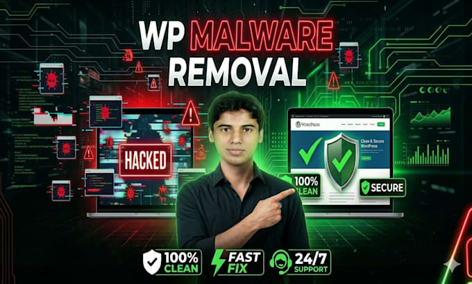 do wordpress malware removal and all security fix to hacked website