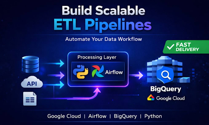 build scalable etl data pipelines using google cloud, airflow, and python