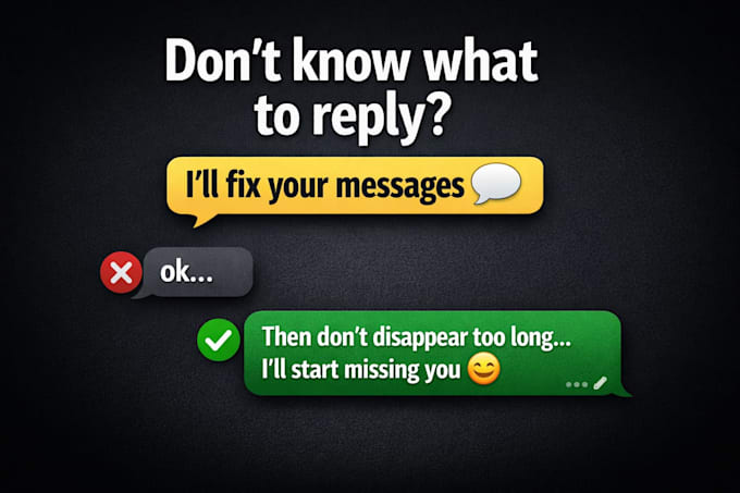 write engaging and flirty chat replies for you