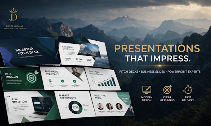 design a professional presentation design and write investor ready business plan