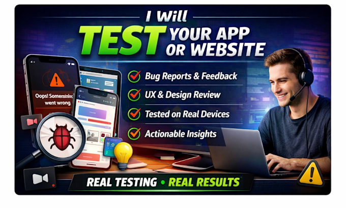 do app testing and website testing ,qa,i phone, ipad ,and android user testing
