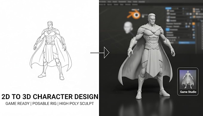 Convert 2d to 3d model stl 3mf obj sculpt repair for 3d printing by ...