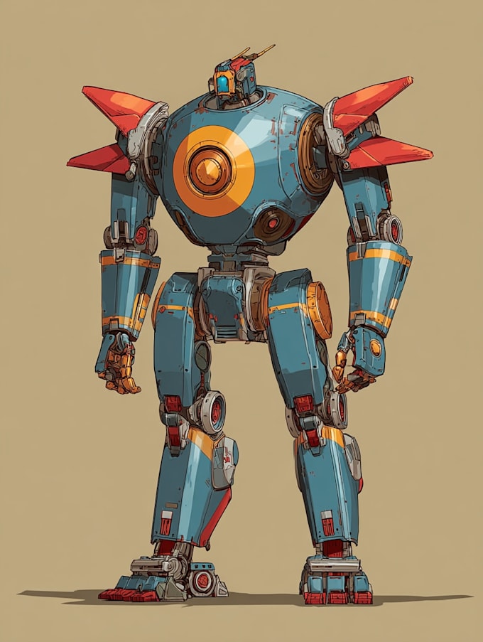 design futuristic robot or mecha character art