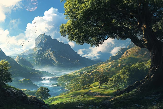 design stunning fantasy landscape