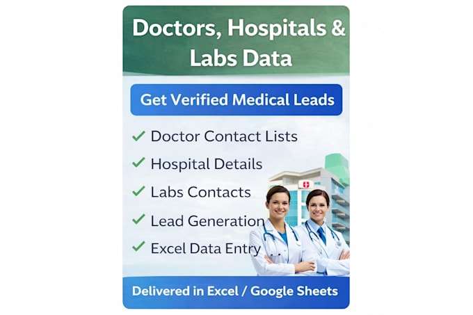 provide doctors, hospitals and medical leads data in excel