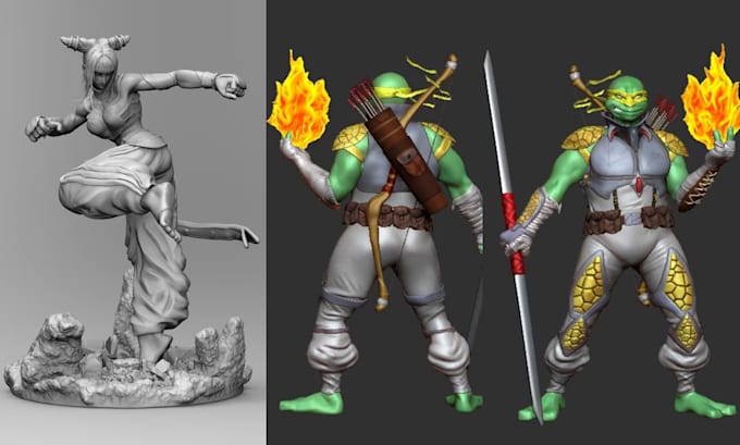 custom stylized 3d character model realistic 3d miniature model for 3d printing