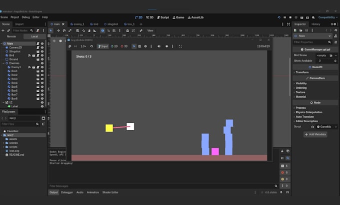 create a simple 2d mobile game prototype in godot