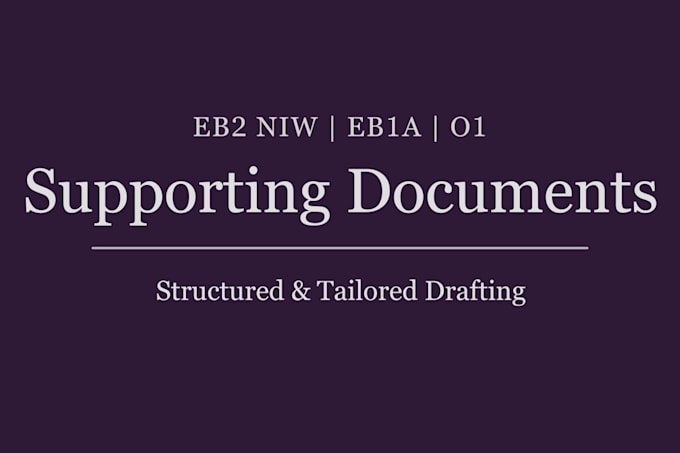 draft immigration supporting documents for eb2 niw, eb1a or o1