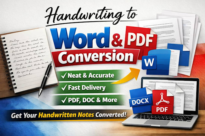convert handwritten notes to word and PDF professionally